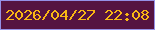 文字の大きさ：1、枠の色：9590e7、背景の色：551341、文字の色：fab714 無料ブログパーツのブログ時計