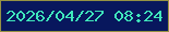 文字の大きさ：4、枠の色：959243、背景の色：08175d、文字の色：3fe7bc 無料ブログパーツのブログ時計