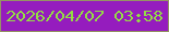 文字の大きさ：4、枠の色：959264、背景の色：951cbe、文字の色：94dc44 無料ブログパーツのブログ時計