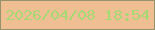 文字の大きさ：4、枠の色：95936b、背景の色：efbe92、文字の色：a6d873 無料ブログパーツのブログ時計