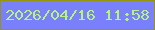 文字の大きさ：2、枠の色：95940f、背景の色：7a80fc、文字の色：b6f482 無料ブログパーツのブログ時計