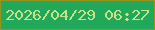 文字の大きさ：1、枠の色：95951e、背景の色：21a85b、文字の色：c7e389 無料ブログパーツのブログ時計