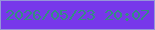 文字の大きさ：5、枠の色：9595d9、背景の色：7738ea、文字の色：358d82 無料ブログパーツのブログ時計