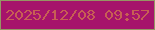 文字の大きさ：2、枠の色：959664、背景の色：a6146b、文字の色：c75f54 無料ブログパーツのブログ時計