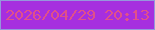 文字の大きさ：4、枠の色：9597dc、背景の色：a62fdf、文字の色：e0508a 無料ブログパーツのブログ時計