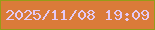 文字の大きさ：5、枠の色：959c18、背景の色：da7b39、文字の色：e3caf5 無料ブログパーツのブログ時計