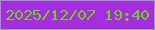 文字の大きさ：1、枠の色：959db0、背景の色：a62ce0、文字の色：6ed219 無料ブログパーツのブログ時計