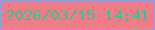 文字の大きさ：1、枠の色：959fdf、背景の色：ef7d88、文字の色：3cbf94 無料ブログパーツのブログ時計