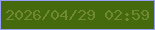 文字の大きさ：1、枠の色：959ffa、背景の色：456a0e、文字の色：728934 無料ブログパーツのブログ時計