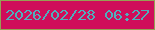文字の大きさ：2、枠の色：95a054、背景の色：cf0d5a、文字の色：4eaebd 無料ブログパーツのブログ時計