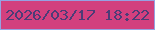 文字の大きさ：3、枠の色：95a2e2、背景の色：d2407e、文字の色：4c3c77 無料ブログパーツのブログ時計