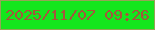 文字の大きさ：5、枠の色：95a356、背景の色：14e61d、文字の色：a5563c 無料ブログパーツのブログ時計
