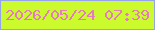 文字の大きさ：2、枠の色：95a3ed、背景の色：ccfb2d、文字の色：e77bbf 無料ブログパーツのブログ時計