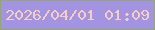 文字の大きさ：3、枠の色：95a576、背景の色：a394e1、文字の色：f6cec3 無料ブログパーツのブログ時計