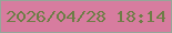 文字の大きさ：3、枠の色：95a699、背景の色：d77c9f、文字の色：6d7d46 無料ブログパーツのブログ時計