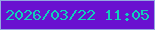 文字の大きさ：4、枠の色：95a6e1、背景の色：6a11d0、文字の色：11d0ba 無料ブログパーツのブログ時計