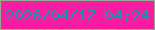 文字の大きさ：3、枠の色：95ab91、背景の色：f91ba2、文字の色：1599ab 無料ブログパーツのブログ時計