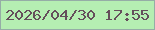 文字の大きさ：5、枠の色：95ada6、背景の色：b5eeb2、文字の色：654d5b 無料ブログパーツのブログ時計