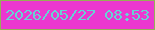 文字の大きさ：2、枠の色：95b057、背景の色：eb38d0、文字の色：66d4d4 無料ブログパーツのブログ時計
