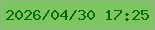 文字の大きさ：2、枠の色：95b292、背景の色：7ec660、文字の色：096b08 無料ブログパーツのブログ時計