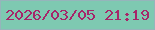 文字の大きさ：5、枠の色：95b5bb、背景の色：7ec9b1、文字の色：a62569 無料ブログパーツのブログ時計