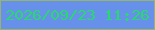 文字の大きさ：1、枠の色：95b669、背景の色：6690e9、文字の色：28d96d 無料ブログパーツのブログ時計