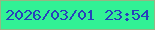文字の大きさ：4、枠の色：95b683、背景の色：32f195、文字の色：2740bc 無料ブログパーツのブログ時計