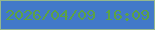 文字の大きさ：3、枠の色：95b88e、背景の色：4279c9、文字の色：5ca245 無料ブログパーツのブログ時計