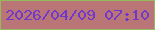 文字の大きさ：3、枠の色：95ba5e、背景の色：ba7576、文字の色：7039cb 無料ブログパーツのブログ時計