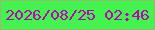 文字の大きさ：2、枠の色：95bb73、背景の色：42f44d、文字の色：b805b6 無料ブログパーツのブログ時計