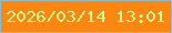 文字の大きさ：5、枠の色：95bbc2、背景の色：fb8712、文字の色：d2f793 無料ブログパーツのブログ時計