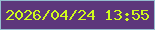 文字の大きさ：5、枠の色：95bccf、背景の色：5d377b、文字の色：d0fb1d 無料ブログパーツのブログ時計