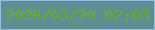 文字の大きさ：1、枠の色：95bfe3、背景の色：5f8f92、文字の色：6bae1e 無料ブログパーツのブログ時計