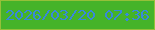文字の大きさ：4、枠の色：95c039、背景の色：45b329、文字の色：3888db 無料ブログパーツのブログ時計