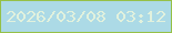 文字の大きさ：4、枠の色：95c147、背景の色：acdae6、文字の色：e1f1dd 無料ブログパーツのブログ時計