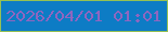 文字の大きさ：5、枠の色：95c154、背景の色：0d7cc5、文字の色：8e66c0 無料ブログパーツのブログ時計