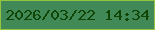 文字の大きさ：2、枠の色：95c33e、背景の色：418a57、文字の色：104505 無料ブログパーツのブログ時計