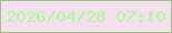文字の大きさ：2、枠の色：95c683、背景の色：f5dfef、文字の色：a9fb93 無料ブログパーツのブログ時計