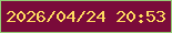 文字の大きさ：1、枠の色：95cc76、背景の色：7a0b3a、文字の色：fedb60 無料ブログパーツのブログ時計