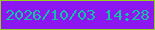 文字の大きさ：4、枠の色：95d220、背景の色：8c17f1、文字の色：13c1a6 無料ブログパーツのブログ時計