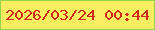 文字の大きさ：2、枠の色：95d34d、背景の色：f8ee60、文字の色：cf2818 無料ブログパーツのブログ時計