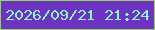 文字の大きさ：4、枠の色：95d457、背景の色：6d34c2、文字の色：91f3cd 無料ブログパーツのブログ時計