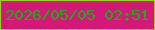 文字の大きさ：4、枠の色：95d50f、背景の色：d41877、文字の色：17af14 無料ブログパーツのブログ時計