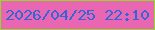 文字の大きさ：1、枠の色：95d628、背景の色：e966b3、文字の色：3364da 無料ブログパーツのブログ時計