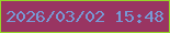 文字の大きさ：1、枠の色：95d629、背景の色：993562、文字の色：7799d5 無料ブログパーツのブログ時計
