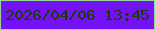 文字の大きさ：1、枠の色：95d899、背景の色：7313f3、文字の色：163c07 無料ブログパーツのブログ時計