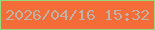 文字の大きさ：5、枠の色：95db7e、背景の色：f46d39、文字の色：c0b2a4 無料ブログパーツのブログ時計