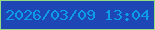 文字の大きさ：1、枠の色：95db86、背景の色：1e47b5、文字の色：0e9be8 無料ブログパーツのブログ時計
