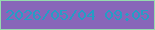 文字の大きさ：5、枠の色：95dcae、背景の色：8866b9、文字の色：259dc5 無料ブログパーツのブログ時計