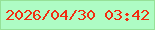 文字の大きさ：2、枠の色：95e197、背景の色：aefcc4、文字の色：f22e11 無料ブログパーツのブログ時計